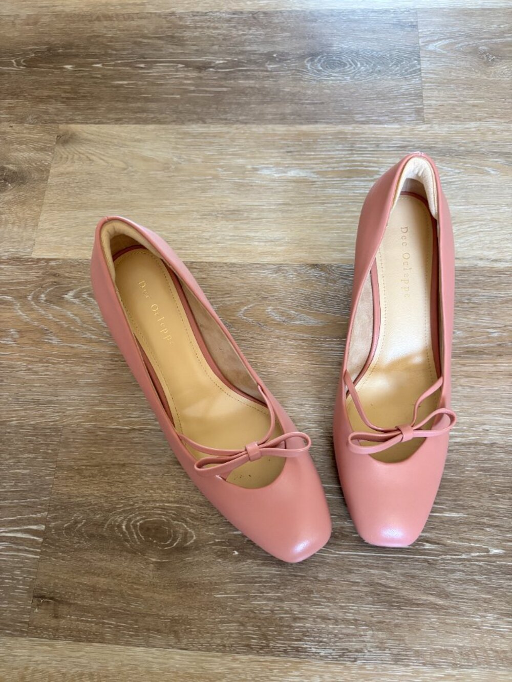 Dee Ocleppo Blush Pink Zion Bow Mary Jane Ballet Twee Coquette Block Heel Shoes - Picture 2 of 6